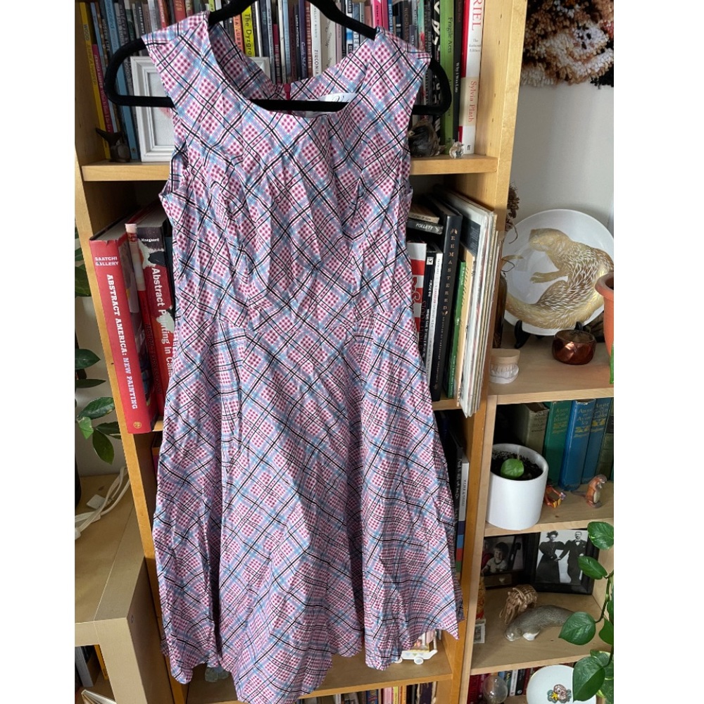 Cherry Velvet spring plaid dress